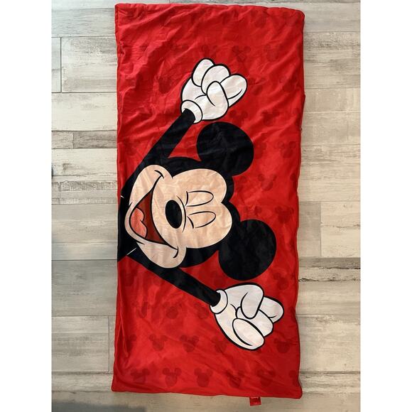 Disney Other - Disney Mickey Mouse Children’s Sleeping/Slumber Bag 52" x 26" Red 100% Polyester